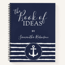 Cuaderno Monogramed Nautical Ideas Journal Navy Blue