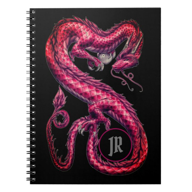 Cuaderno Monogrammed Red Asian Dragon Notebook (Frente)