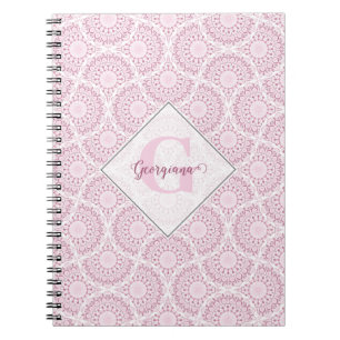 Cuaderno Monogramo Art Deco Rosa Confetti Lace Mandala