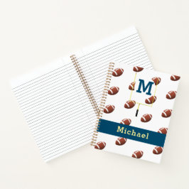Cuaderno Monogramo con nombre Fútbol tema
