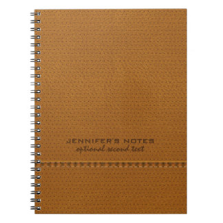 Cuaderno Monogramo de color marrón claro de piel de imitaci