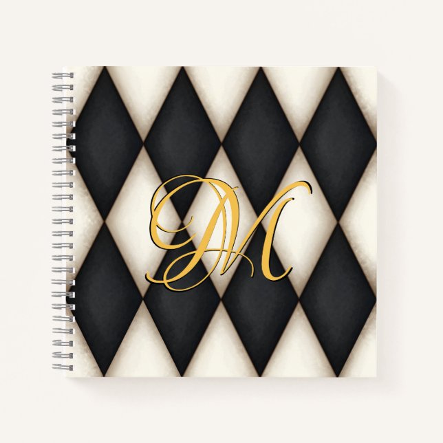 Cuaderno Monogramo de la Faux Antique del Herlequin Blanco  (Anverso)