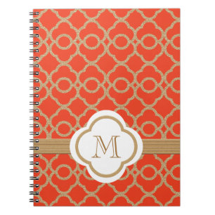 Cuaderno Monogramo Naranja y oro marroquí