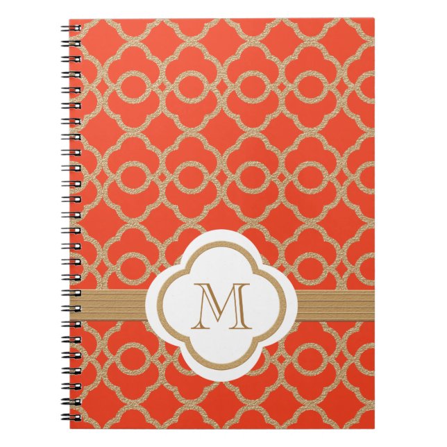 Cuaderno Monogramo Naranja y oro marroquí (Frente)