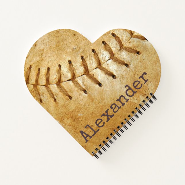 Cuaderno Monogramo Nombre Vintage Deportes Béisbol (Reverso)