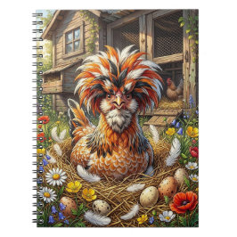 Cuaderno Monoplaza de gallinas polacas linda y caprichosa