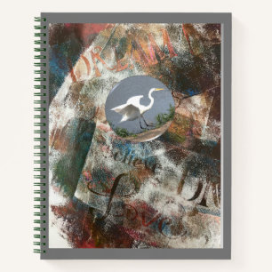 Cuaderno Monoprintado Egret Dream and Believe Spiral Journa