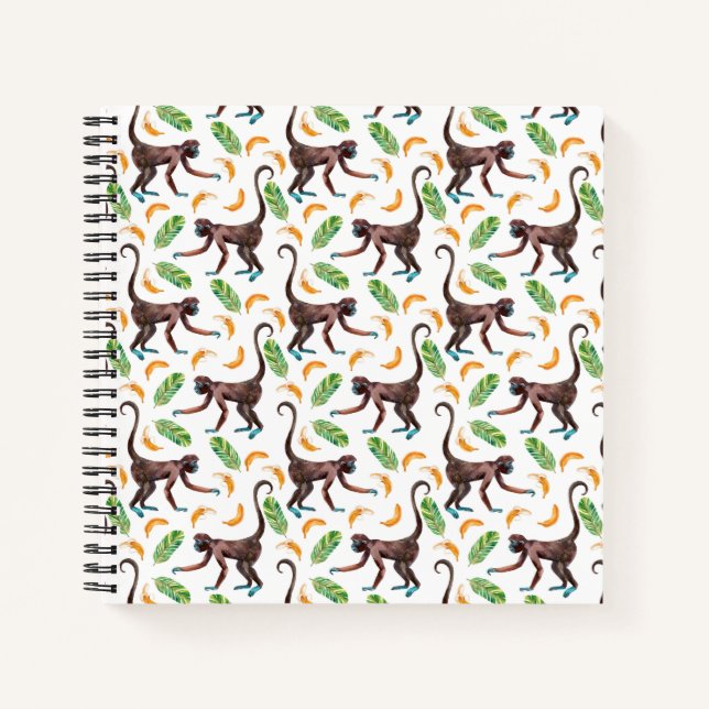 Cuaderno Monos dulces malabariando bananas (Anverso)