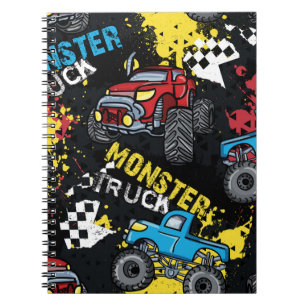 Cuaderno Monster Car: Resumen del patrón infantil