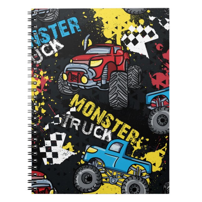 Cuaderno Monster Car: Resumen del patrón infantil (Frente)