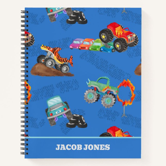 Cuaderno Monster Truck Jam Acuarela Coches Niños (Anverso)
