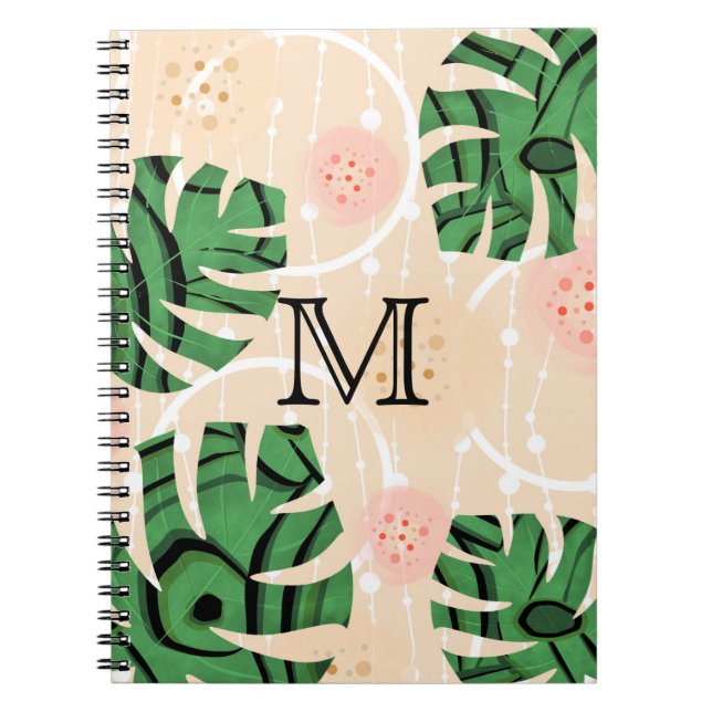 Cuaderno Monstera deja en rosa. (Frente)