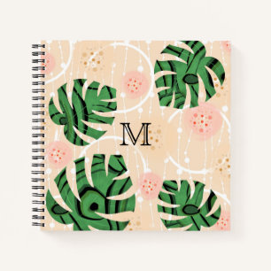 Cuaderno Monstera deja en rosa. 