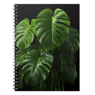 Cuaderno Monstera Deliciosa de fondo negro