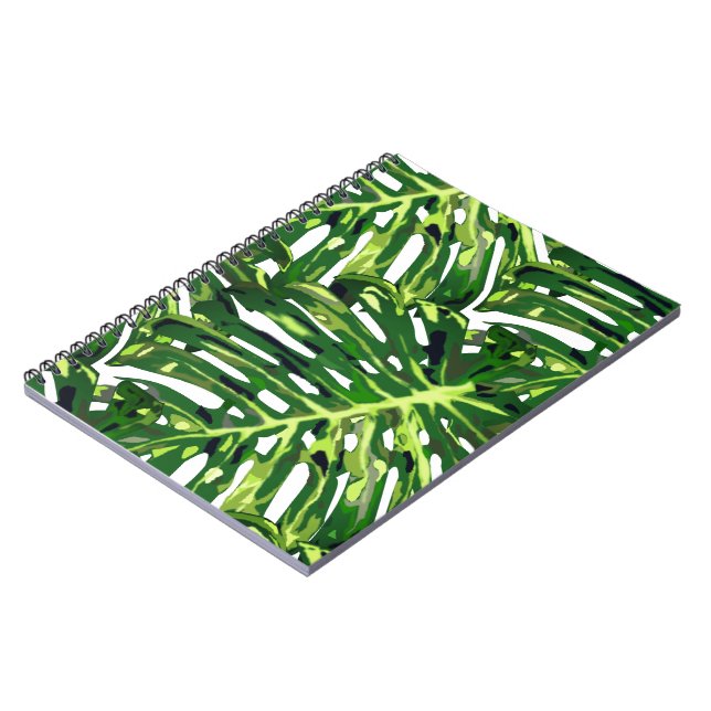 Cuaderno Monstera Tropical deja un bloc de notas - Verde (Lado Izquierdo)