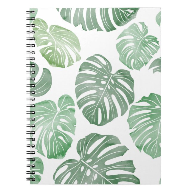 Cuaderno Monstruo acuarela, fondo de pantalla tropical sin  (Frente)