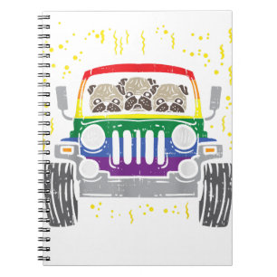 Cuaderno Monstruo arcoiris Camión Pug Perro Orgullo Gay LGB