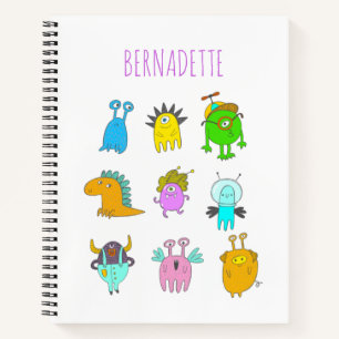 Cuaderno Monstruo de dibujos animados personalizado lindo, 