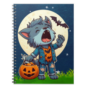 Cuaderno Monstruo de hombre lobo con calabaza
