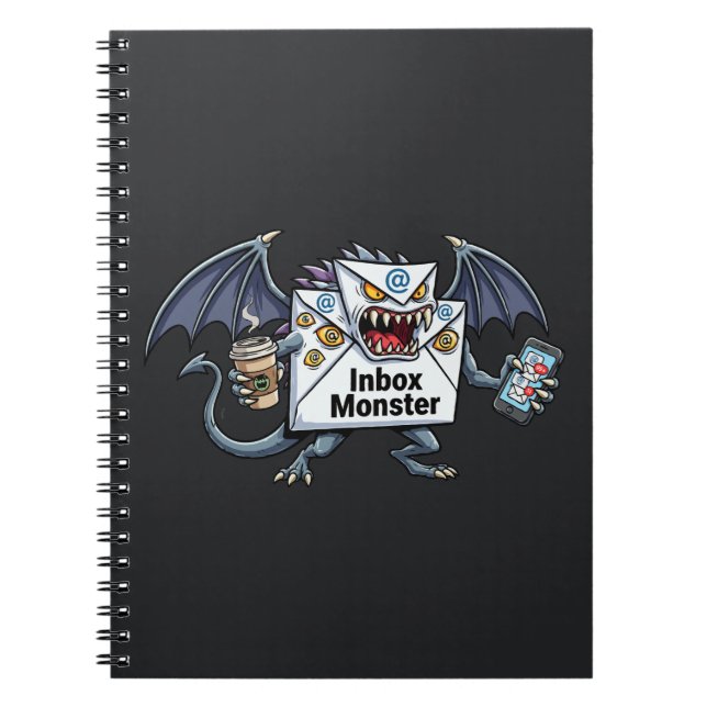 Cuaderno Monstruo de la Bandeja de Entrada Sobrecarga de Co (Frente)