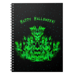 Cuaderno Monstruo de la llama en el cielo estrellado