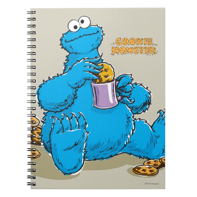 Cuaderno Monstruo de las Galletas Antiguo Comiendo Galletas (Frente)