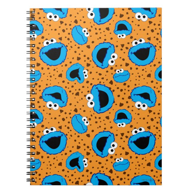 Cuaderno Monstruo de las Galletas en Patrón de Galletas (Frente)