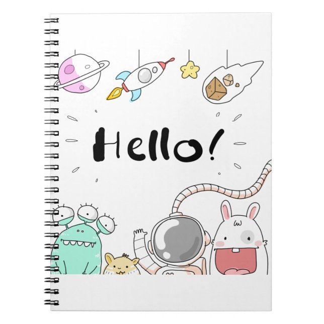 Cuaderno Monstruo del cohete astronauta de juguetes planeta (Frente)