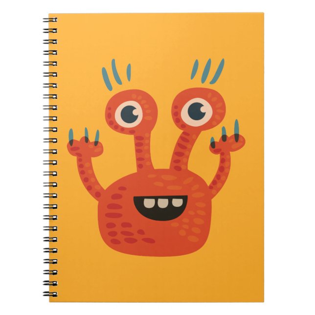 Cuaderno Monstruo divertido y sonriente de Big Eyed (Frente)