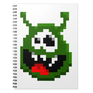 Cuaderno Monstruo verde - Arte de píxeles
