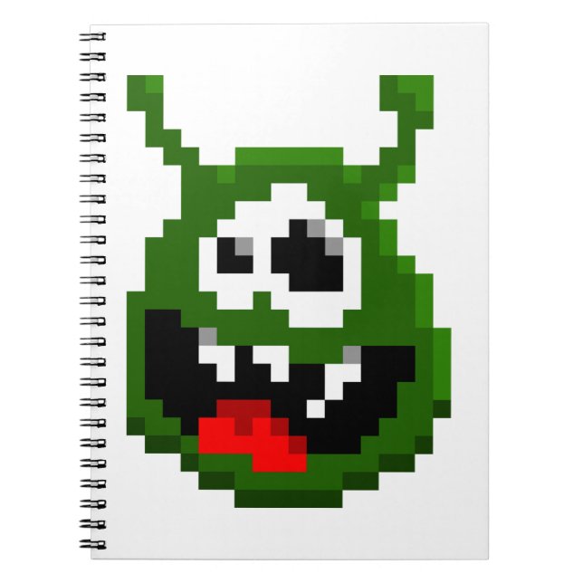 Cuaderno Monstruo verde - Arte de píxeles (Frente)