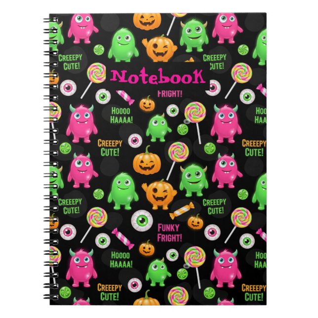 Cuaderno "Monstruos Cuyos Cuten" y Diversión de Halloween s (Frente)