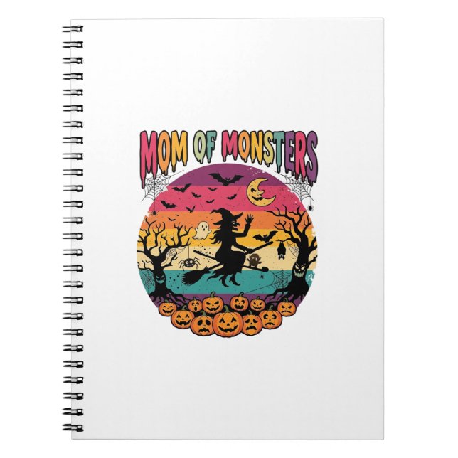 Cuaderno Monstruos de Mamá Bruja de Halloween Calabazas Mur (Frente)