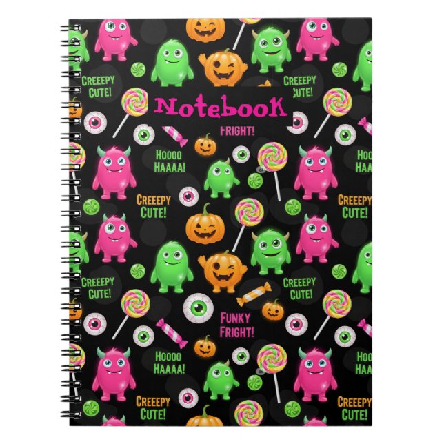 Cuaderno Monstruos "Siniestros Adorables" y diversión de Ha (Frente)