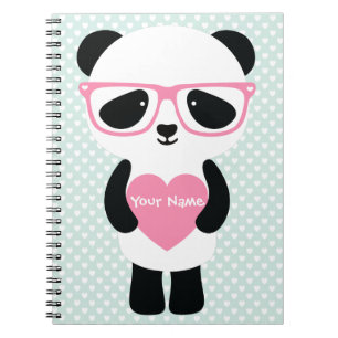 Cuaderno Monta de panda/rosa