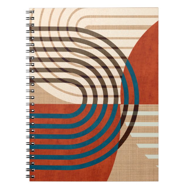 Cuaderno Montaje de estampados retro de arte de colchón con (Frente)