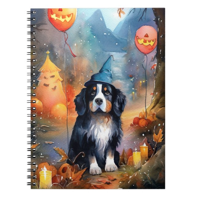 Cuaderno Montaña Bernesa de Halloween con calabazas aterrad (Frente)
