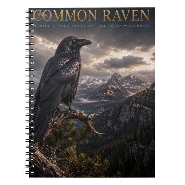 Cuaderno Montaña Common Raven Wilderness ANIMALES (Frente)