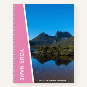 Cuaderno Montaña de la cuna, Tasmania Australia, rosa