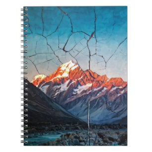 Cuaderno Montaña de lienzo agrietada   Diario de bloc de no