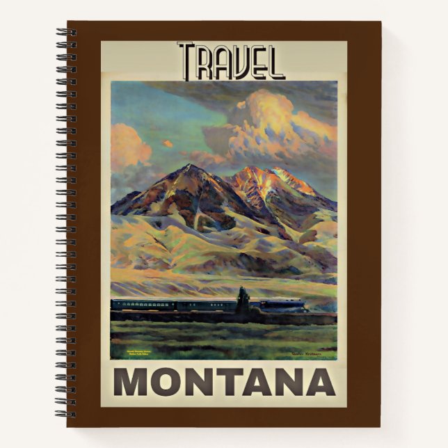 Cuaderno Montana de viajes, afiche vintage, (Anverso)