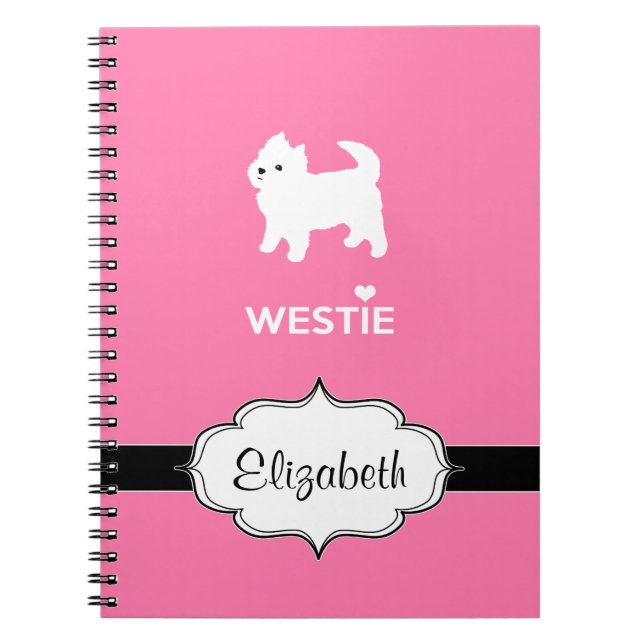 Cuaderno Montaña del oeste linda Terrier - amor Westies de (Frente)