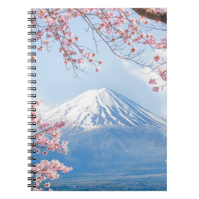Cuaderno Montaña Fuji | Lago Kawaguchiko | Primavera En Jap (Frente)