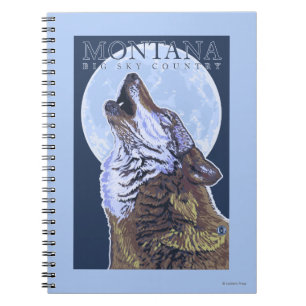 Cuaderno Montana -- Lobo grande de CountryHowling del cielo