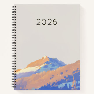 Cuaderno Montaña minimalista de color púrpura pastel lindo