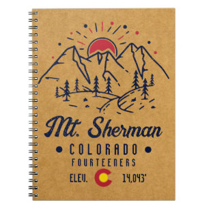 Cuaderno Montaña Minimalista Mount Sherman Colorado 14ers