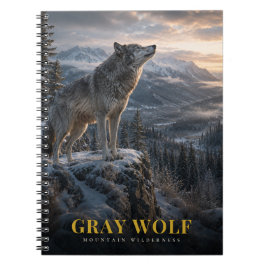 Cuaderno Montaña Wilderness ANIMALES Lobo Gris