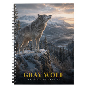 Cuaderno Montaña Wilderness ANIMALES Lobo Gris