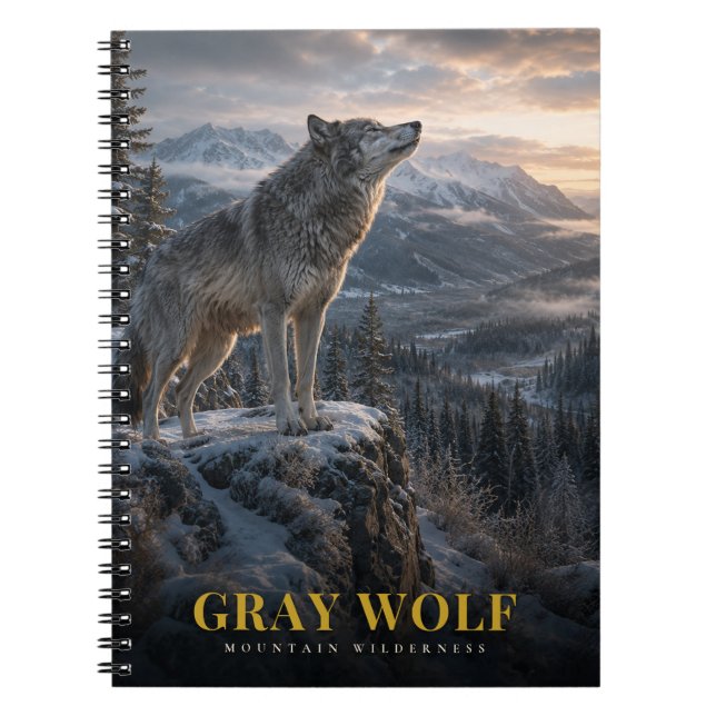 Cuaderno Montaña Wilderness ANIMALES Lobo Gris (Frente)