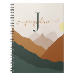 Cuaderno Montañas abstractas de acuarela vintage retro